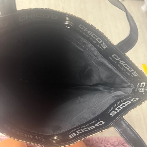 Chico's faux leather Snake Print Tote Bag shoulder bag - Picture 6 of 10